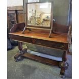 A Victorian Mahogany Washstand, with a three quarter gallery back, 100cm high, 123cm wide, 52cm