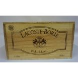 A Case Of Twelve Bottles Of Lacoste-Borie Pauillac 2010, case sealed