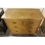 A Late Victorian Pine Chest Of Drawers, with two small drawers above two long drawers, 79cm high,