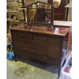 A Mahogany Bedroom Chest Of Drawers, 79cm high, 109cm wide, 46cm deep, also with a dressing