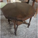 A Mahogany Octagonal Window Table, circa early 20th century, 74cm high, 76cm wide