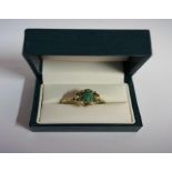 A 9ct Gold Jade & Seed Pearl Ring, overall weight 3.1 grams