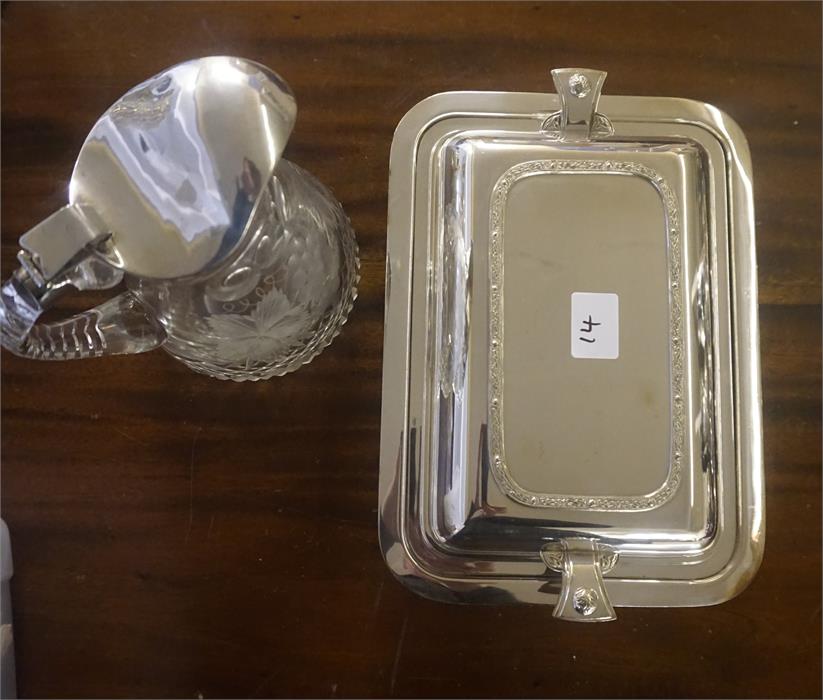 A Quantity Of Silver Plated Wares, to include a Georgian style coffee pot, glass claret jug with a - Image 6 of 8