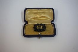 A Jet Style Mourning Brooch, in fitted box