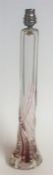 A Strathearn Glass Lamp Base, with red and white swirl decoration 41cm high