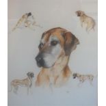 Nigel Hemming "Labradors" Print, signed in pencil lower right, 28.5 x 39cm, framed, also with a