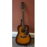 A K520 Twelve String Accoustic Guitar, 107cm high