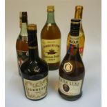 Five Bottles Of Assorted Brandy & Cognac, to include Hennessy Cognac, boxed, 103 Brandy, Rembrandt