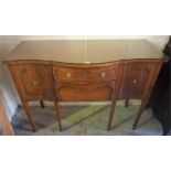 A Reproduction Mahogany Sideboard, with a drawer above a deep drawer, flanked with a panelled door