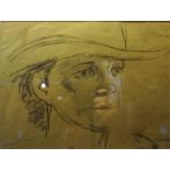 Attributed To Trevor Owen Makinson (1926) "Male Portrait" Pastel, signed T Makinson,s works to lower