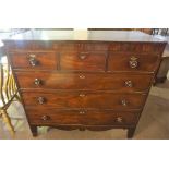 A George III Mahogany Chest Of Drawers, with three small drawers above three long drawers, with