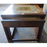 A Retro Nest Of Three Tables, with tiled top, 45cm high,