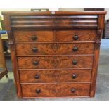 A Victorian Scottish Mahogany Chest Of Drawers, with large drawer above two small drawers and four