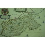 After Johan Blaeu "Fife" Print Map, originally printed by John Bartholomew, 43.5 x 54cm, framed,