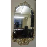 A Painted Wall Mirror, 85cm high, 45cm wide