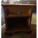 A Pair Of Modern Cherry Wood Bedside Cabinets By Gibbard Craftsmen, with a drawer above open recess,