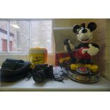 A Novelty "Micky Mouse" Telephone by My Belle, 40cm high, with fitted box, also with a Zenit 12 xP