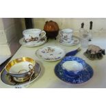 A Mixed Lot Of Porcelain & Collectables, to include a Dresden cabinet cup with saucer, a Meissen