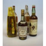 Five Bottles Of Assorted Brandy & Cognac, to include Hennessy Cognac, two litre bottles of Asbach