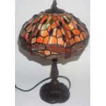 A Tiffany Style Table Lamp With Shade, fitted for electricity, 51cm high