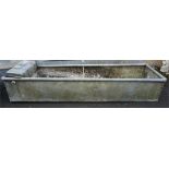 A Galvanised Tin Water Trough/Planter, 33cm high, 184cm wide