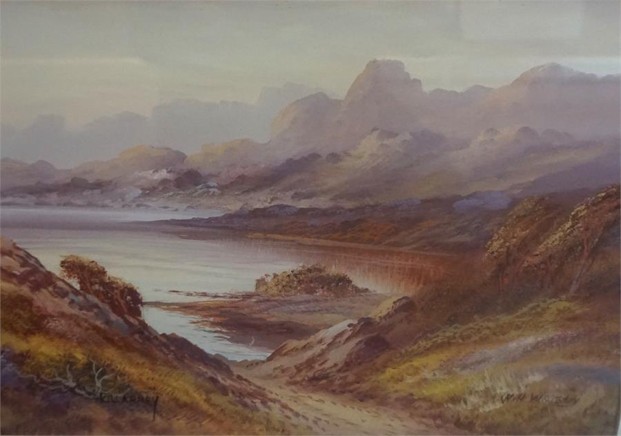 W. H. Watson (Irish) "Killarney" Lough Swilly" "Loch Scene", Group of three watercolours, signed and - Image 2 of 6