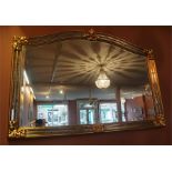 A Large Modern Gilt Framed Wall Mirror, 89cm high, 126cm wide