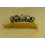 A 9ct Gold Diamond Five Stone Ring, overall weight 1.8 grams