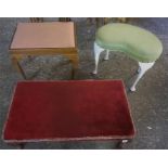 Three Assorted Dressing Stools, 27cm high, 41cm high, 45cm high (3)