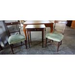A Pair Of Early Victorian Mahogany Dining Chairs, with tablet top, 86cm high, also with an