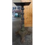 A Cast Iron Pub Table Base, Probably from a Manchester foundry, raised on shaped tripod feet, 68cm