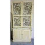 A Painted Cook,s Bakery Cupboard, circa late 19th century, with two doors to the top section,