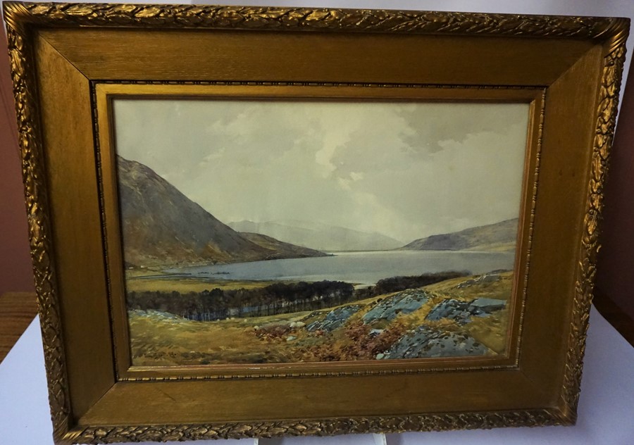Tom Scott RSA (Scottish 1859-1927) "St Mary,s Loch From Below Henderland" Watercolour, signed and - Image 3 of 8