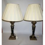 A Pair of Contemporary Gilt Metal Table Lamps by Chelsom, In the Neo Classical style, 45cm high,
