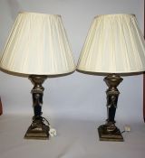 A Pair of Contemporary Gilt Metal Table Lamps by Chelsom, In the Neo Classical style, 45cm high,