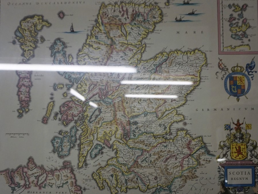 After Johan Blaeu "Scotland & Renfrewshire" Two Print Maps, Printed By John Bartholomew & Son,