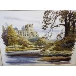 Lockey "Jedburgh Abbey" Watercolour, signed to lower right, 25 x 35.5cm, framed