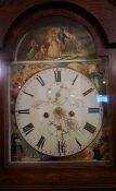 A Georgian Oak Eight Day Longcase Clock, Signed W. Rutherford Hawick, with a 12 inch painted dial