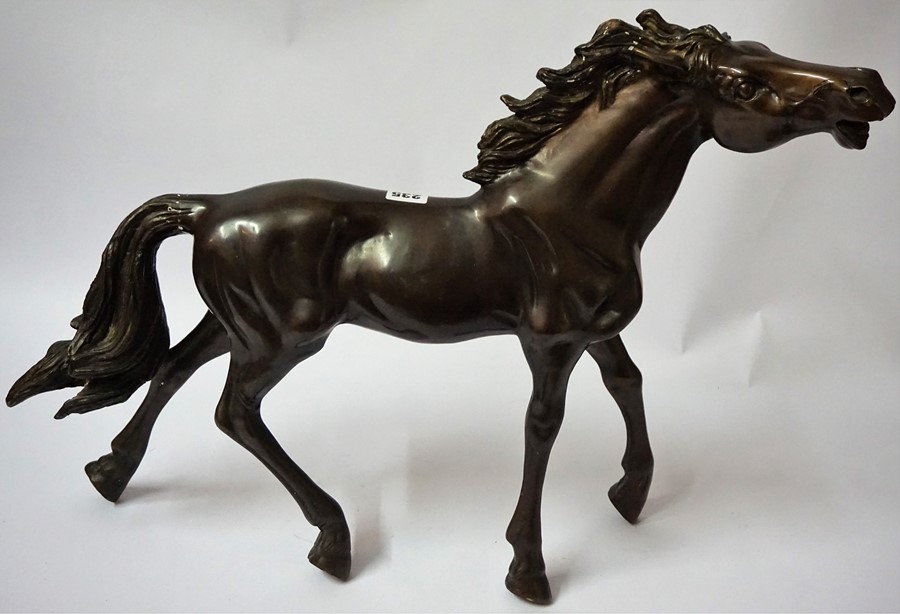 A Large Cast Bronze Figure of a Horse, 46cm high