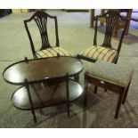 A Pair of Mahogany Dining Chairs, with Wheatsheaf motif to the top, 94cm high, also with a