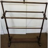 A Victorian Mahogany Towel Rail, 100cm high, 76cm wide