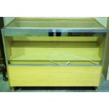 A Shop Display Cabinet, with a glazed top and front, having pull out drawers to reverse, 91cm