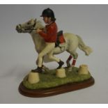 A Border Fine Arts Figure Group "Stepping Stones", From the Hay Days range, 15cm high