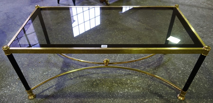 A Modern Gilded Coffee Table, of rectangular form, with glass top, 45cm high, 120cm wide