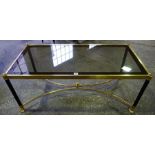 A Modern Gilded Coffee Table, of rectangular form, with glass top, 45cm high, 120cm wide