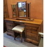 A Willis & Gambier Louis Phillipe Style Cherry Wood Dressing Table, With a shallow drawer above