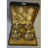 A Set of Four Silver Bon-Bon Dishes, Hallmarks for Walker & Hall Sheffield 1912, 5cm high, 10cm