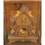 A Large Late Victorian Fretwork Bracket Clock by Seth Thomas, the clock is decorated in