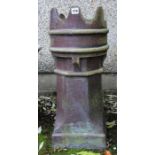 A Salt Glazed Terracotta Crown Top Chimney Pot, 74cm high