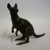 A Cast Bronze Figure of a Kangaroo, 17.5cm high